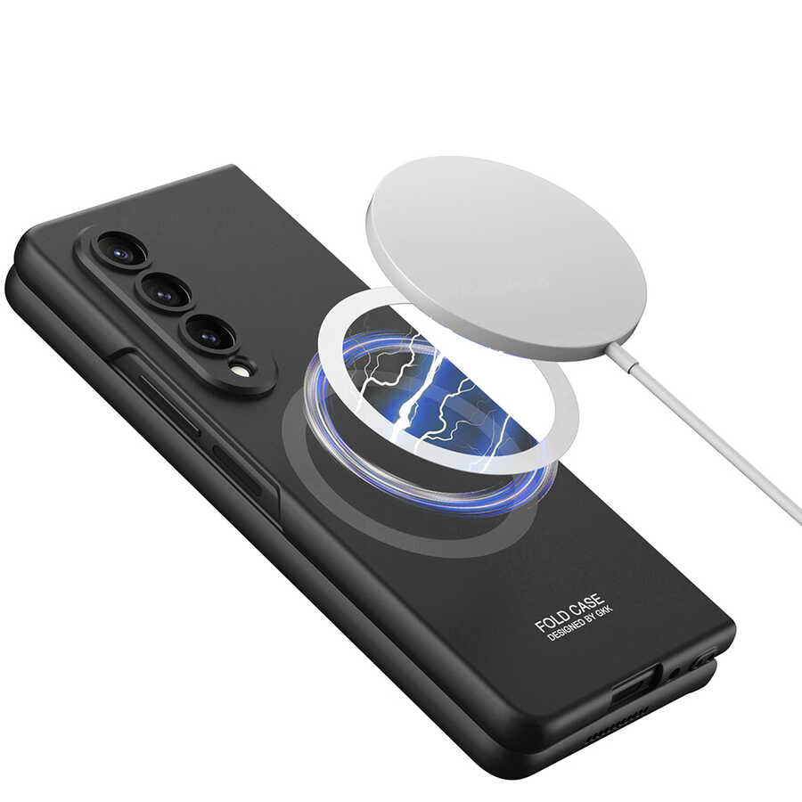 Galaxy Z Fold 4 Kılıf Wireless Şarj Özellikli Zore Kıpta M-safe Kılıf