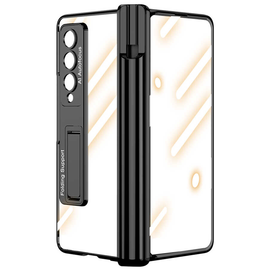 Galaxy Z Fold 4 Kılıf Zore Kıpta Standlı Kalem Bölmeli Kılıf