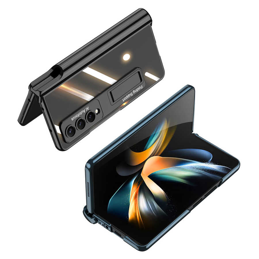 Galaxy Z Fold 4 Kılıf Zore Kıpta Standlı Kalem Bölmeli Kılıf