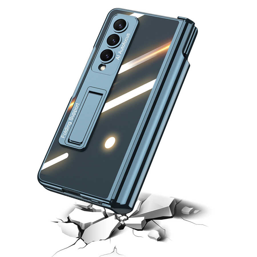 Galaxy Z Fold 4 Kılıf Zore Kıpta Standlı Kalem Bölmeli Kılıf