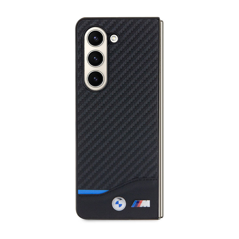 Galaxy Z Fold 5 Kılıf BMW Orijinal Lisanslı M Logolu PU Karbon Kılıf