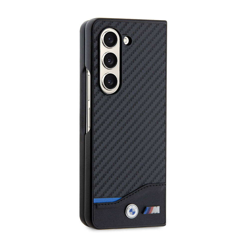 Galaxy Z Fold 5 Kılıf BMW Orijinal Lisanslı M Logolu PU Karbon Kılıf