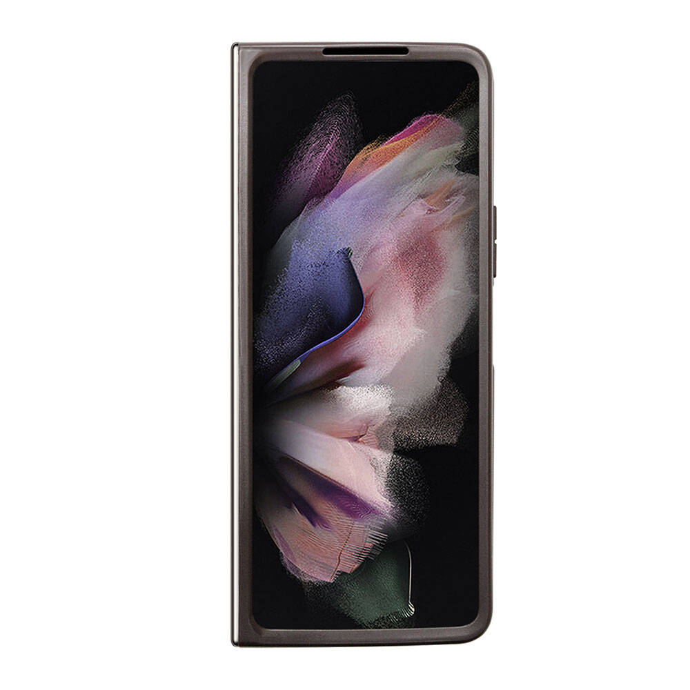 Galaxy Z Fold 5 Kılıf Guess Orijinal Lisanslı PU Deri Taşlı Üçgen Logo 4G Desenli Strass Kılıf