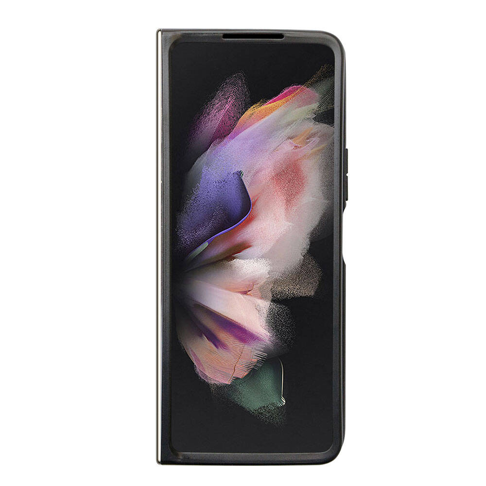 Galaxy Z Fold 5 Kılıf Guess Orijinal Lisanslı PU Deri Taşlı Üçgen Logo 4G Desenli Strass Kılıf