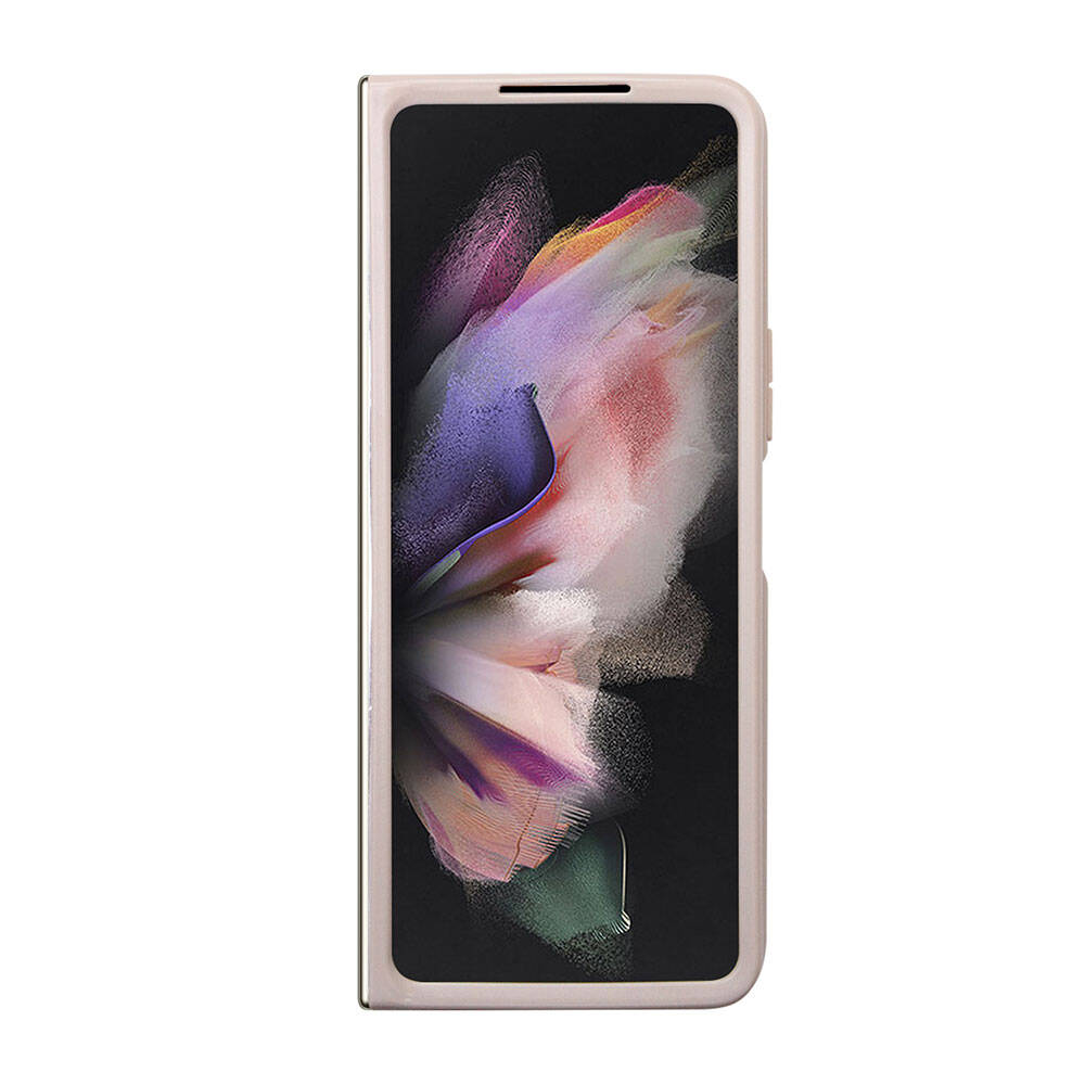 Galaxy Z Fold 5 Kılıf Guess Orijinal Lisanslı PU Deri Taşlı Üçgen Logo 4G Desenli Strass Kılıf