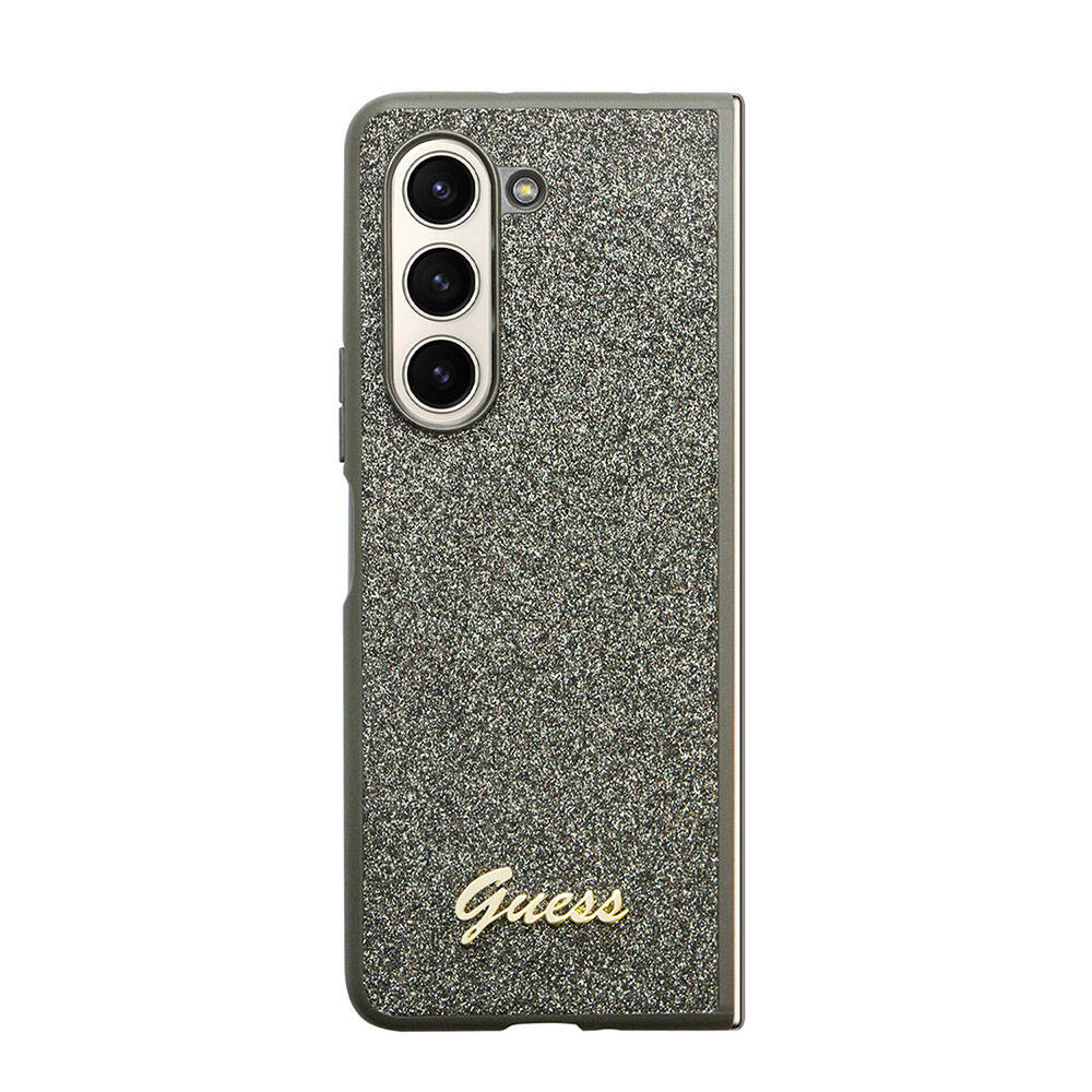 Galaxy Z Fold 5 Kılıf Guess Orijinal Lisanslı Yazı Logolu Glitter Flakes Kılıf
