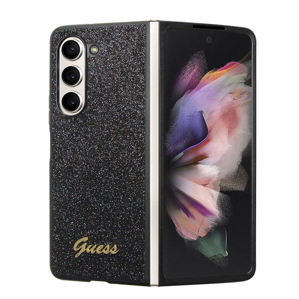 Galaxy Z Fold 5 Kılıf Guess Orijinal Lisanslı Yazı Logolu Glitter Script Kılıf