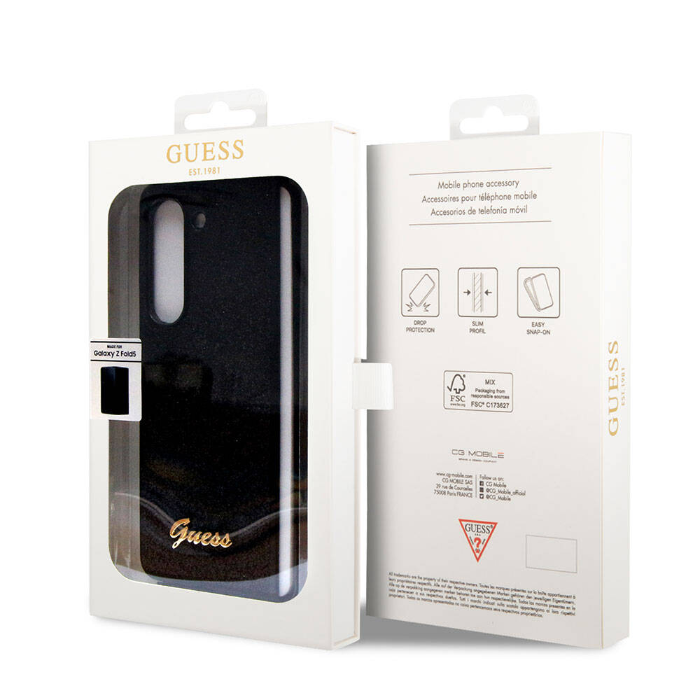 Galaxy Z Fold 5 Kılıf Guess Orijinal Lisanslı Yazı Logolu Glitter Script Kılıf