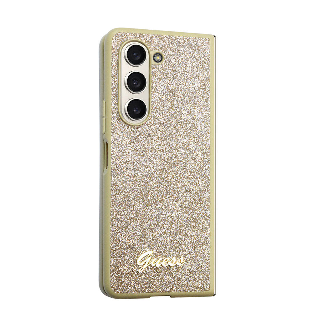 Galaxy Z Fold 5 Kılıf Guess Orijinal Lisanslı Yazı Logolu Glitter Script Kılıf