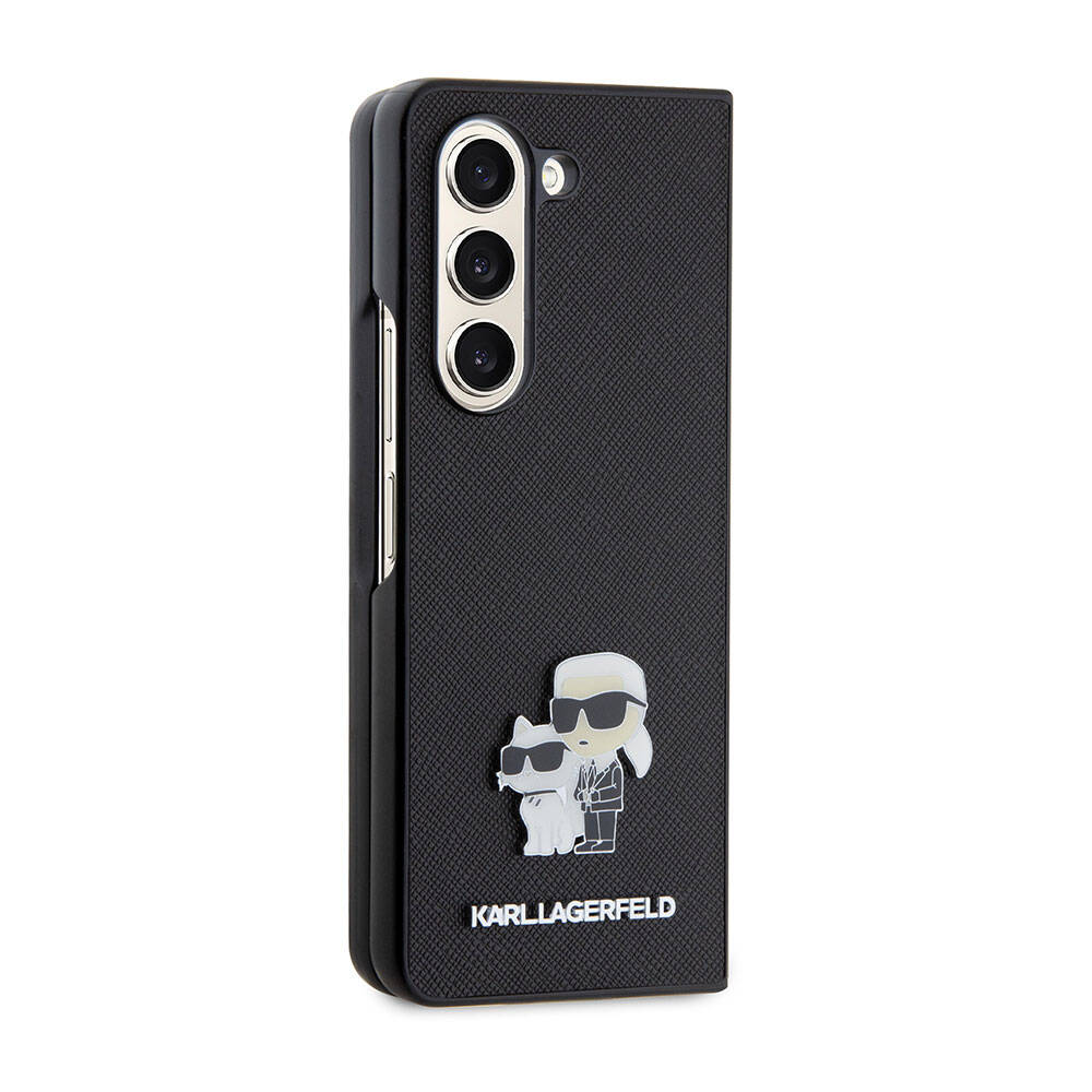 Galaxy Z Fold 5 Kılıf Karl Lagerfeld Orijinal Lisanslı K&C Metal Logolu Saffiano Kılıf