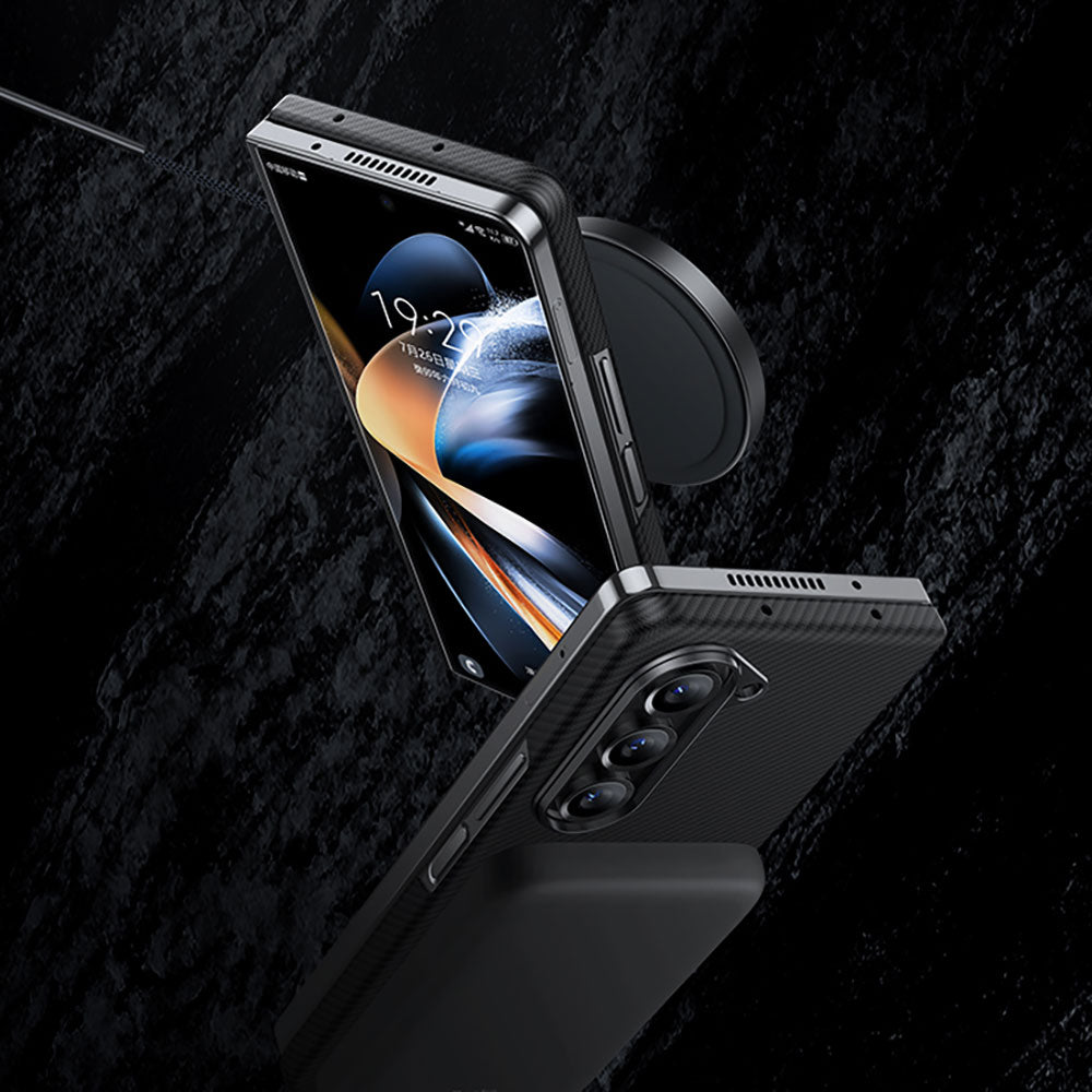 Galaxy Z Fold 5 Kılıf M-safe Özellikli Karbon Fiber Benks Essential 600D Kevlar Kılıf