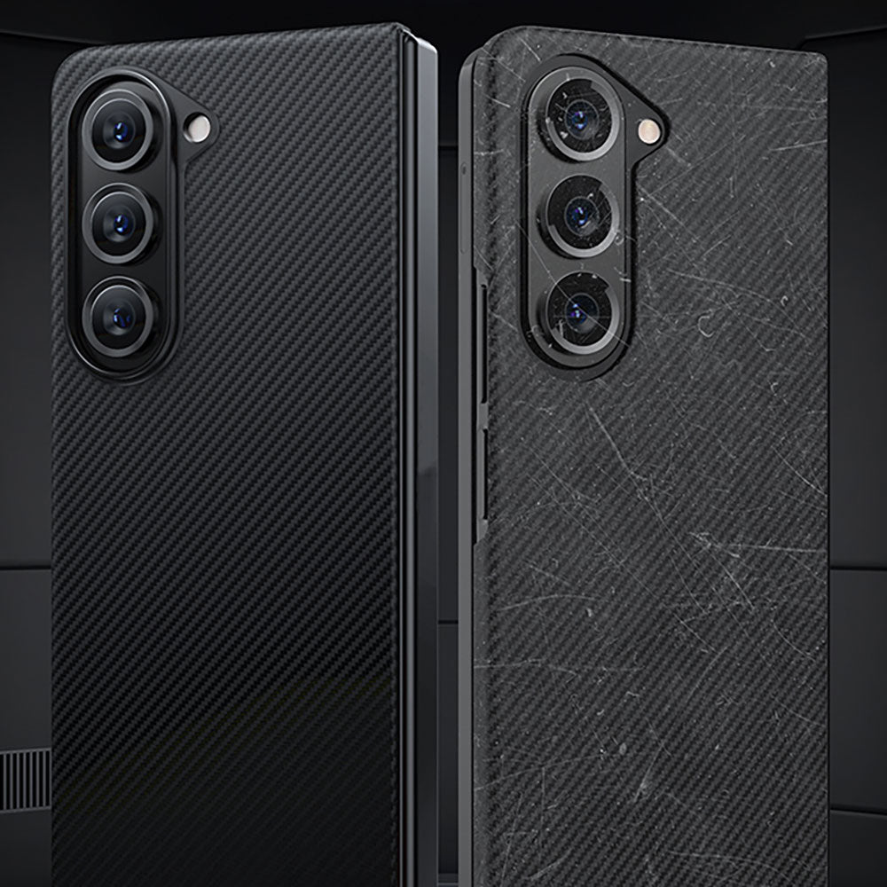 Galaxy Z Fold 5 Kılıf M-safe Özellikli Karbon Fiber Benks Essential 600D Kevlar Kılıf