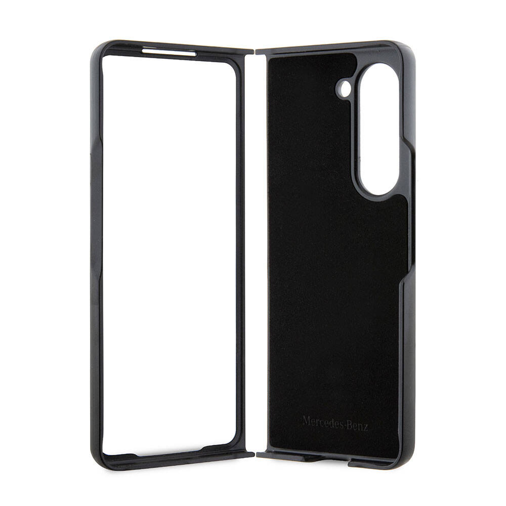 Galaxy Z Fold 5 Kılıf Mercedes Benz Orijinal Lisanslı Metal Yıldız Logolu Urban Deri Kılıf