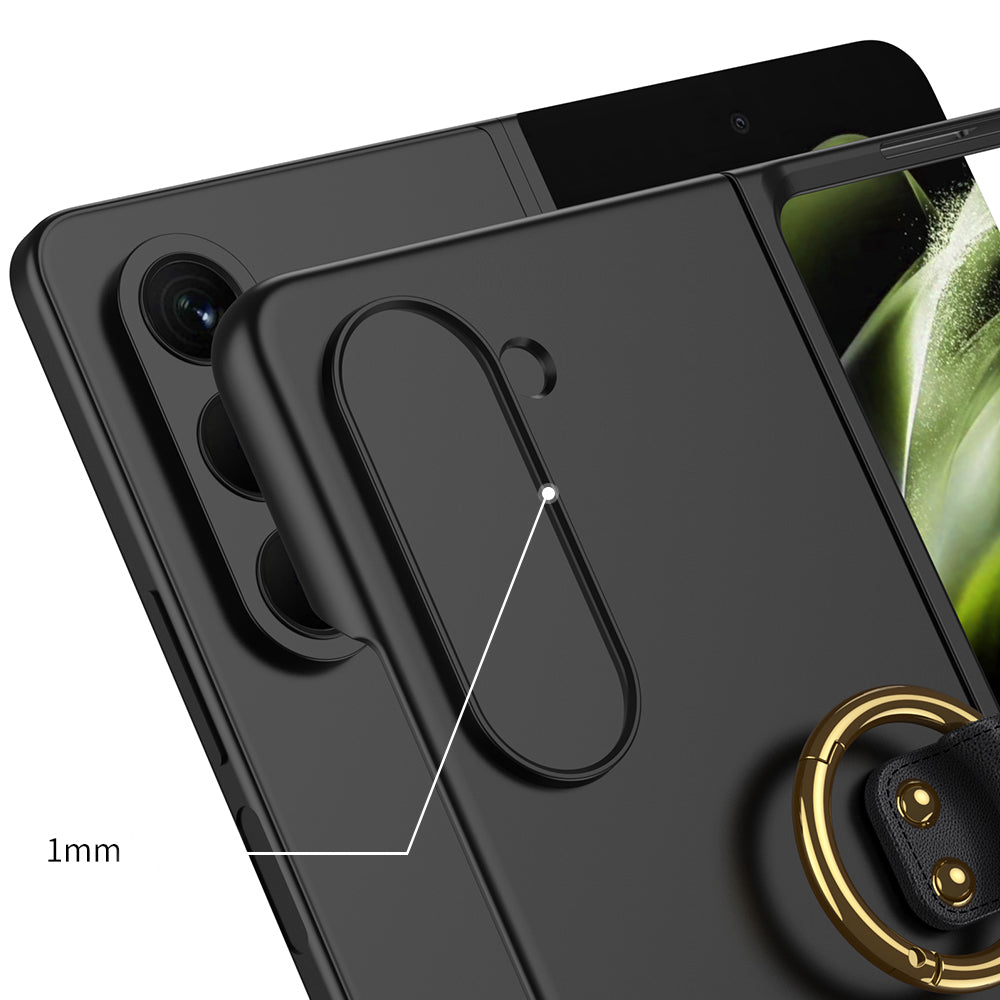 Galaxy Z Fold 5 Kılıf Zore Kıpta Yüzüklü Flip Sert Kılıf