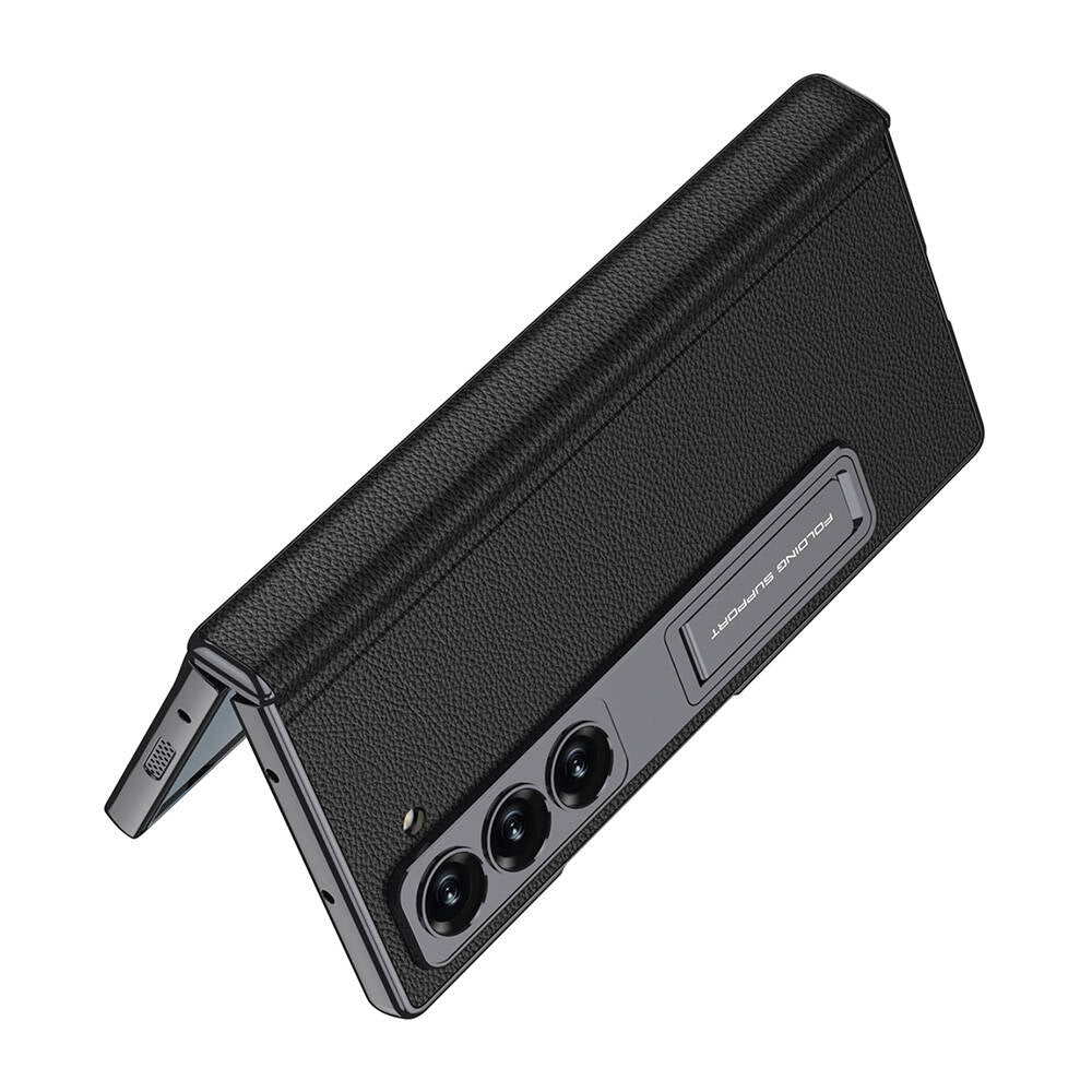 Galaxy Z Fold 6 Kılıf Deri Standlı Zore Kıpta Premium Kılıf