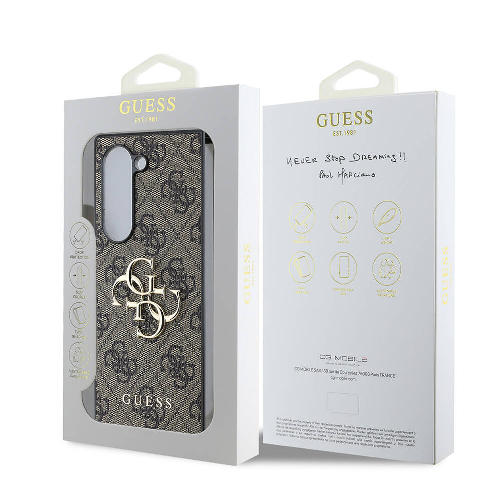 Galaxy Z Fold 6 Kılıf Guess Orijinal Lisanslı Leather Metal Logo Kılıf