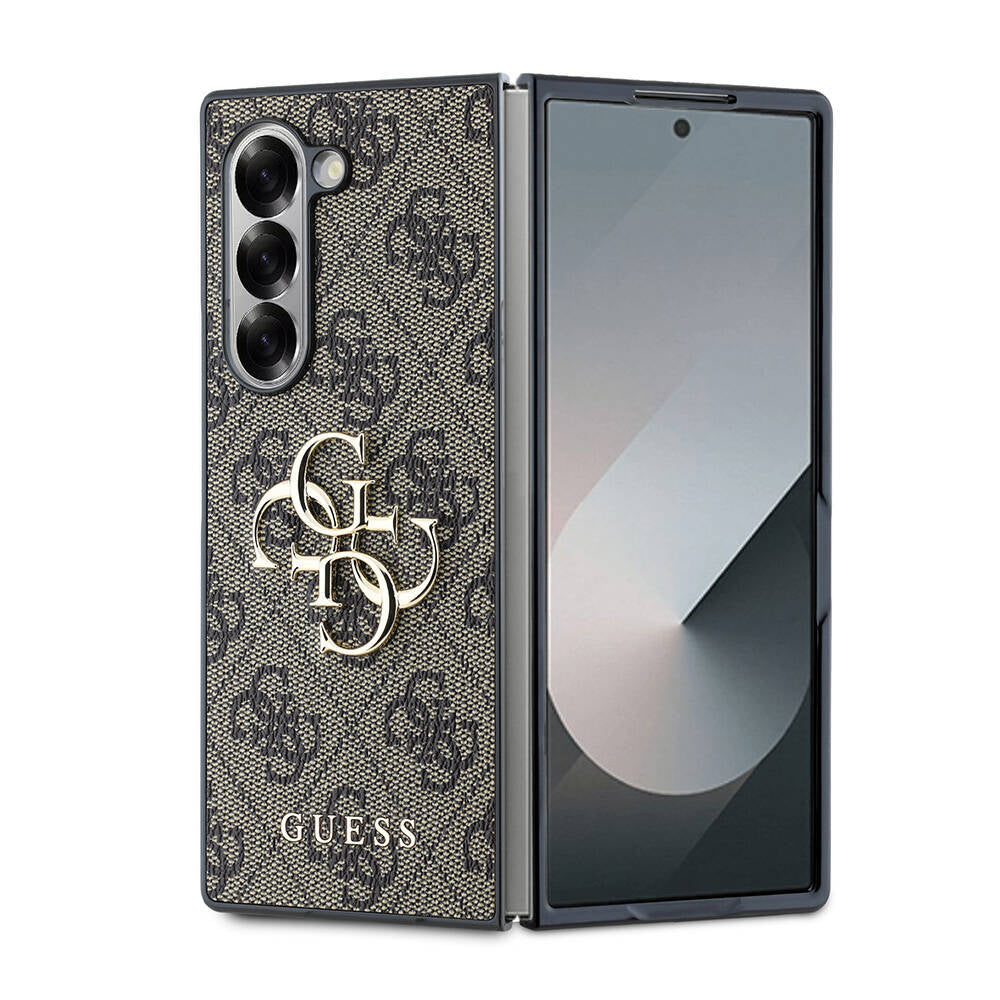 Galaxy Z Fold 6 Kılıf Guess Orijinal Lisanslı Leather Metal Logo Kılıf