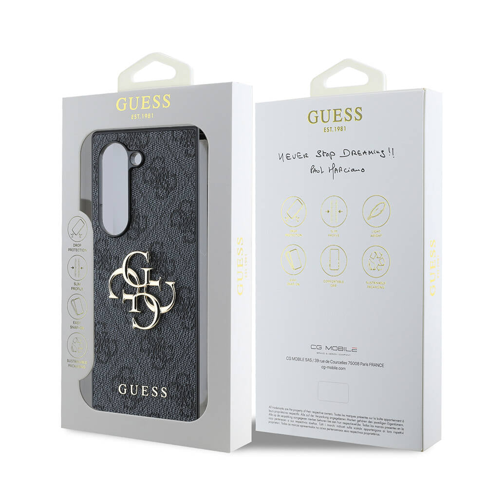Galaxy Z Fold 6 Kılıf Guess Orijinal Lisanslı Leather Metal Logo Kılıf