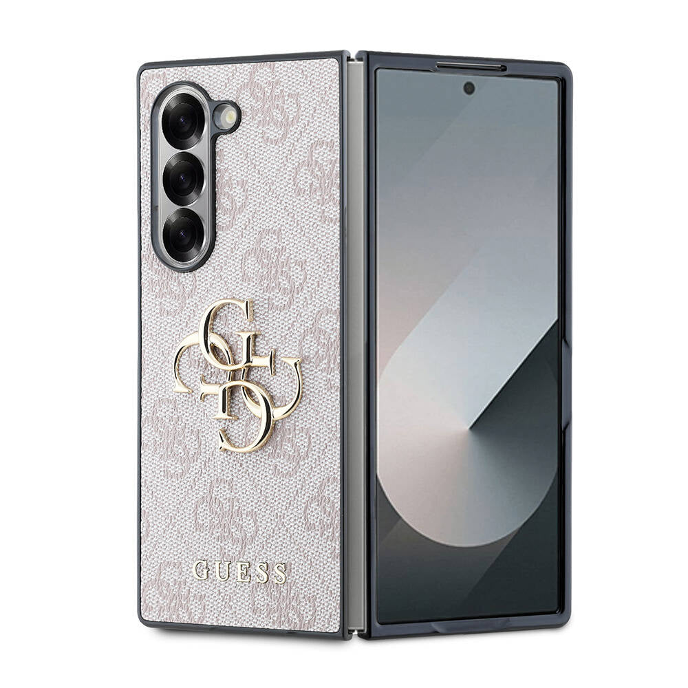 Galaxy Z Fold 6 Kılıf Guess Orijinal Lisanslı Leather Metal Logo Kılıf