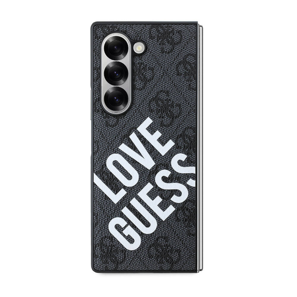 Galaxy Z Fold 6 Kılıf Guess Orijinal Lisanslı M-safe Şarj Özellikli Love Guess Printing Kılıf