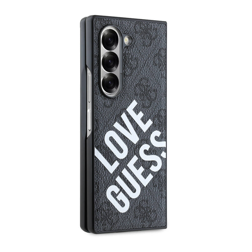 Galaxy Z Fold 6 Kılıf Guess Orijinal Lisanslı M-safe Şarj Özellikli Love Guess Printing Kılıf