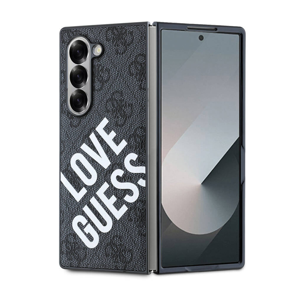 Galaxy Z Fold 6 Kılıf Guess Orijinal Lisanslı M-safe Şarj Özellikli Love Guess Printing Kılıf