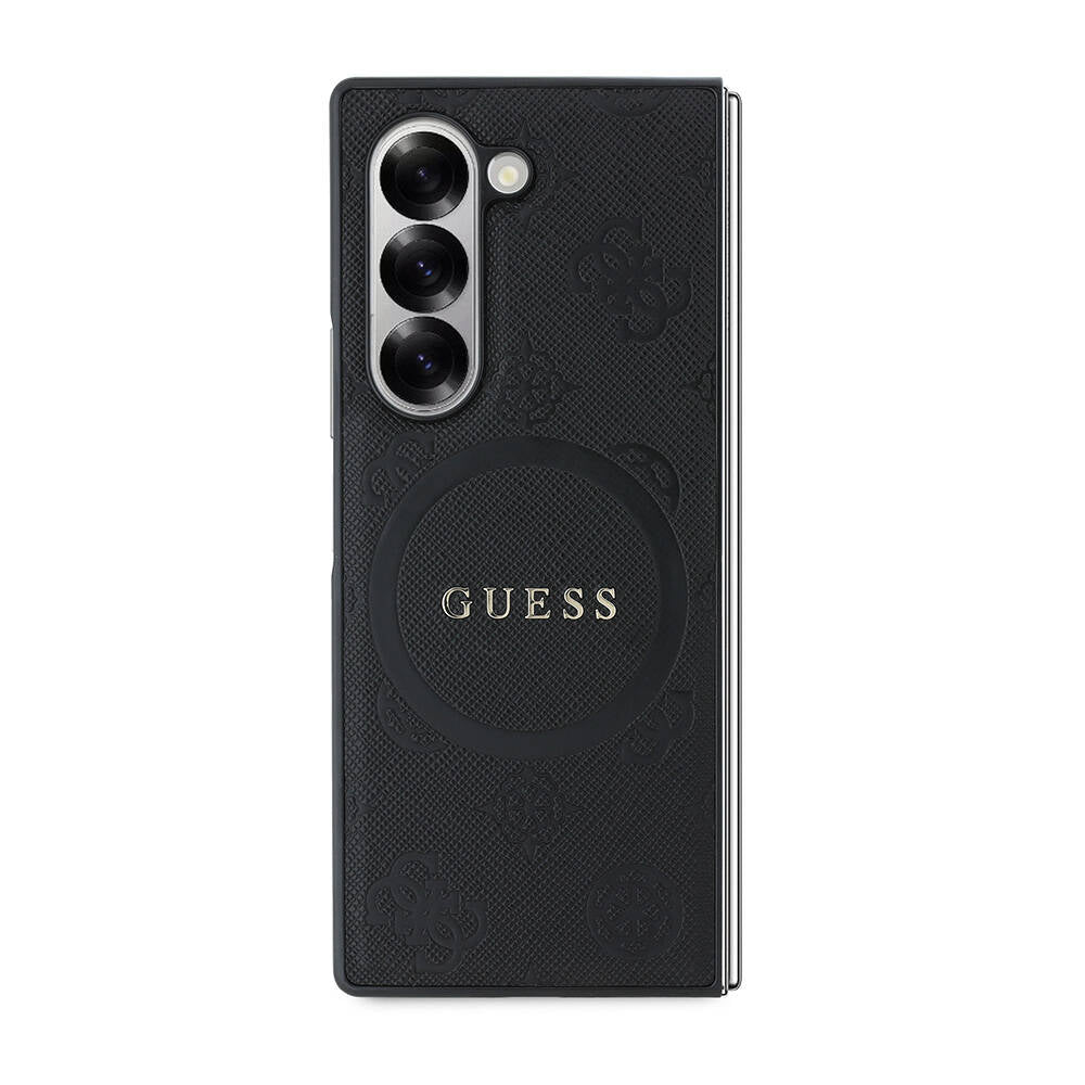 Galaxy Z Fold 6 Kılıf Guess Orijinal Lisanslı M-safe Şarj Özellikli Saffiano Metal Logo Kılıf