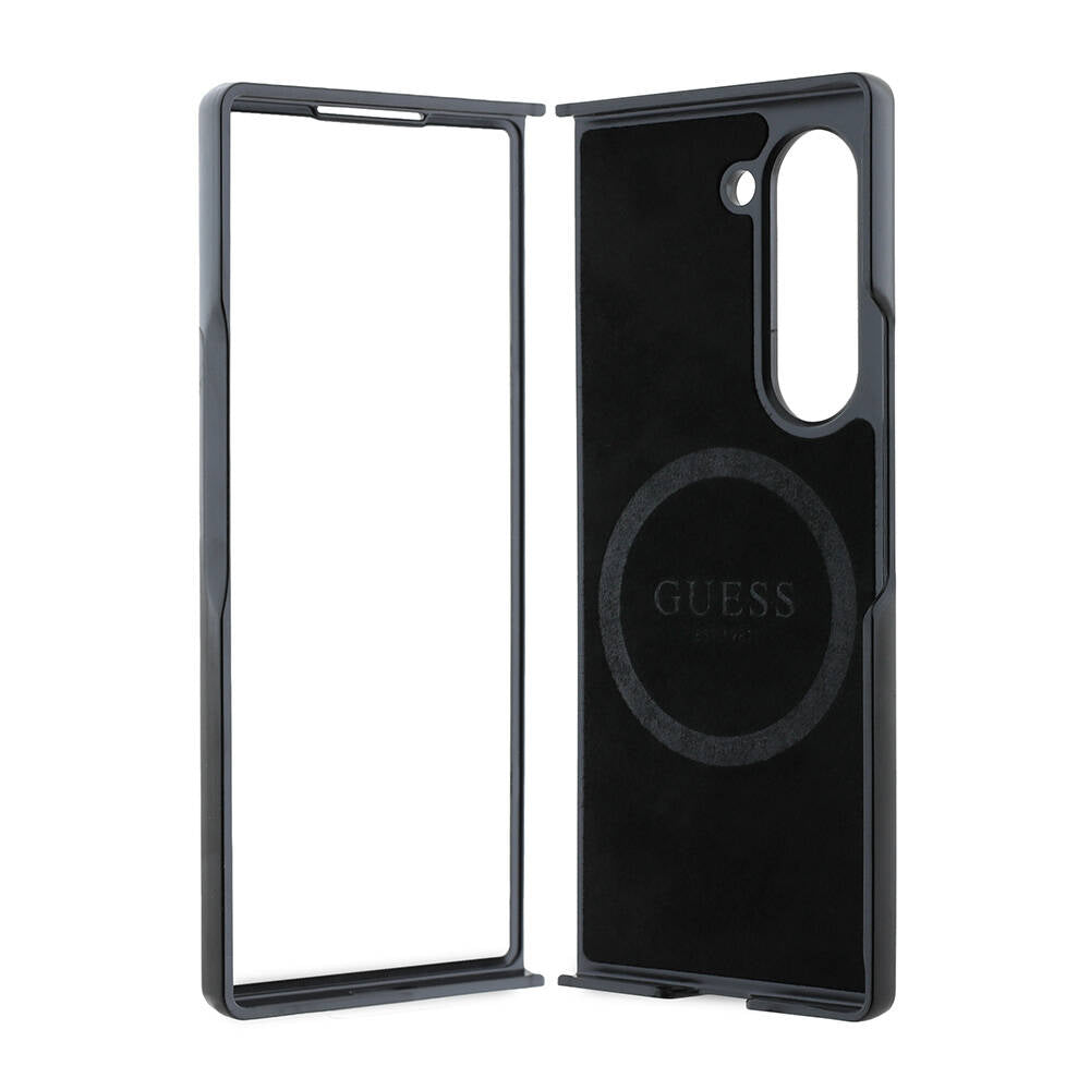 Galaxy Z Fold 6 Kılıf Guess Orijinal Lisanslı M-safe Şarj Özellikli Saffiano Metal Logo Kılıf