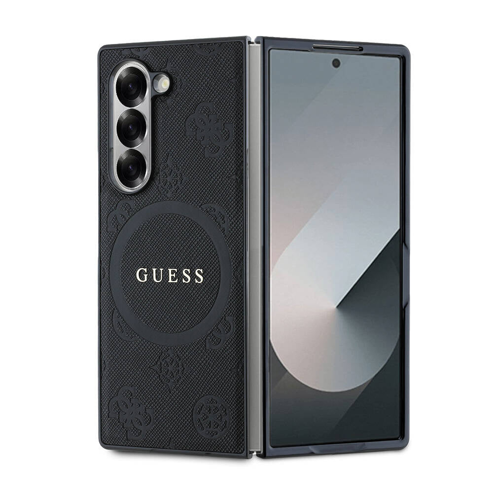 Galaxy Z Fold 6 Kılıf Guess Orijinal Lisanslı M-safe Şarj Özellikli Saffiano Metal Logo Kılıf