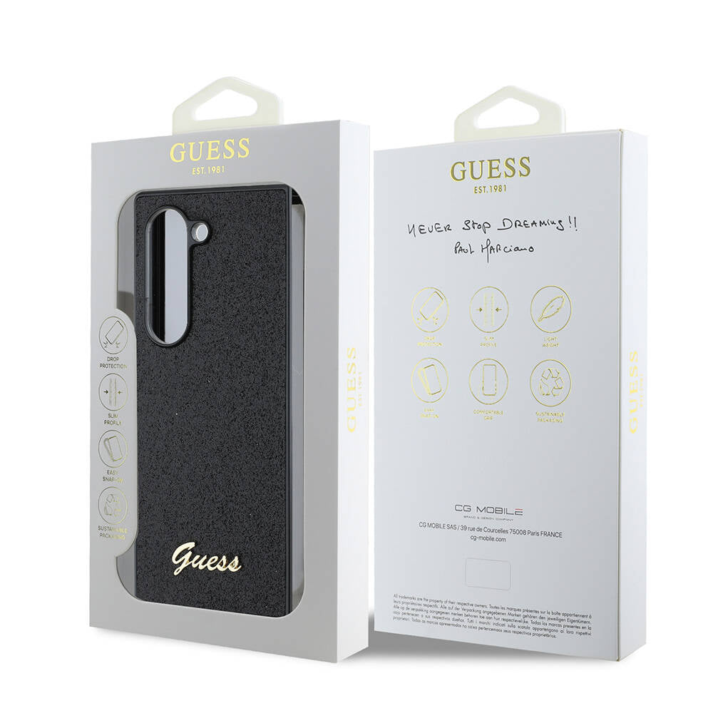 Galaxy Z Fold 6 Kılıf Guess Orijinal Lisanslı Yazı Logolu Glitter Script Kılıf