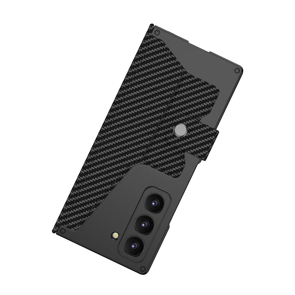 Galaxy Z Fold 6 Kılıf Kamera Korumalı Karbon Tasarımlı Zore Kıpta Kalem Bölmeli Fest Kılıf