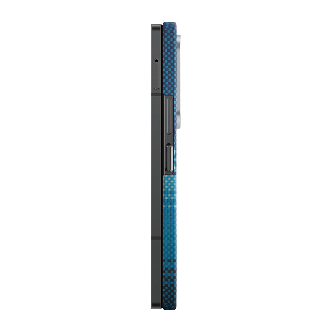 Galaxy Z Fold 6 Kılıf M-safe Şarj Özellikli Aramid Karbon Fiber Pitaka Tactile Woven Sunset-Moonrise Serisi Moonrise Kılıf