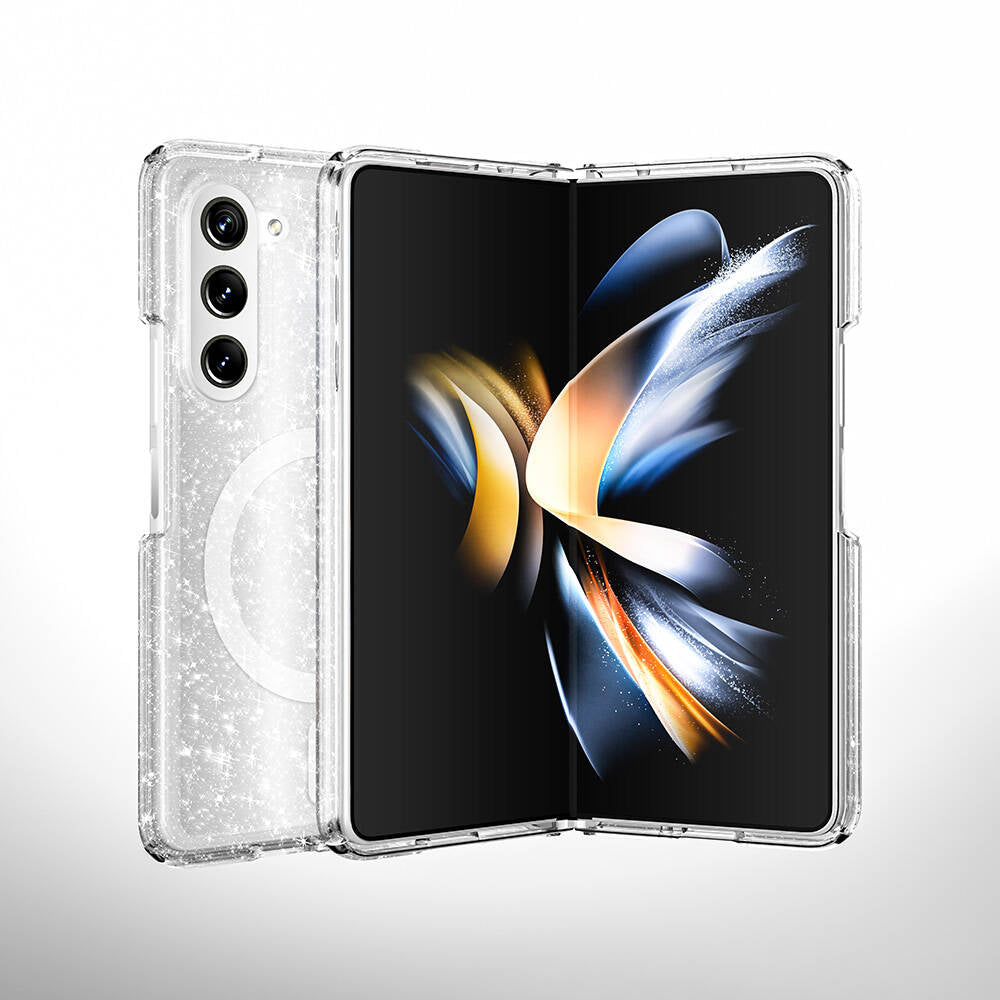 Galaxy Z Fold 6 Kılıf M-safe Şarj Özellikli Parlayan Simli Saydam Renkli Zore Allstar Kılıf