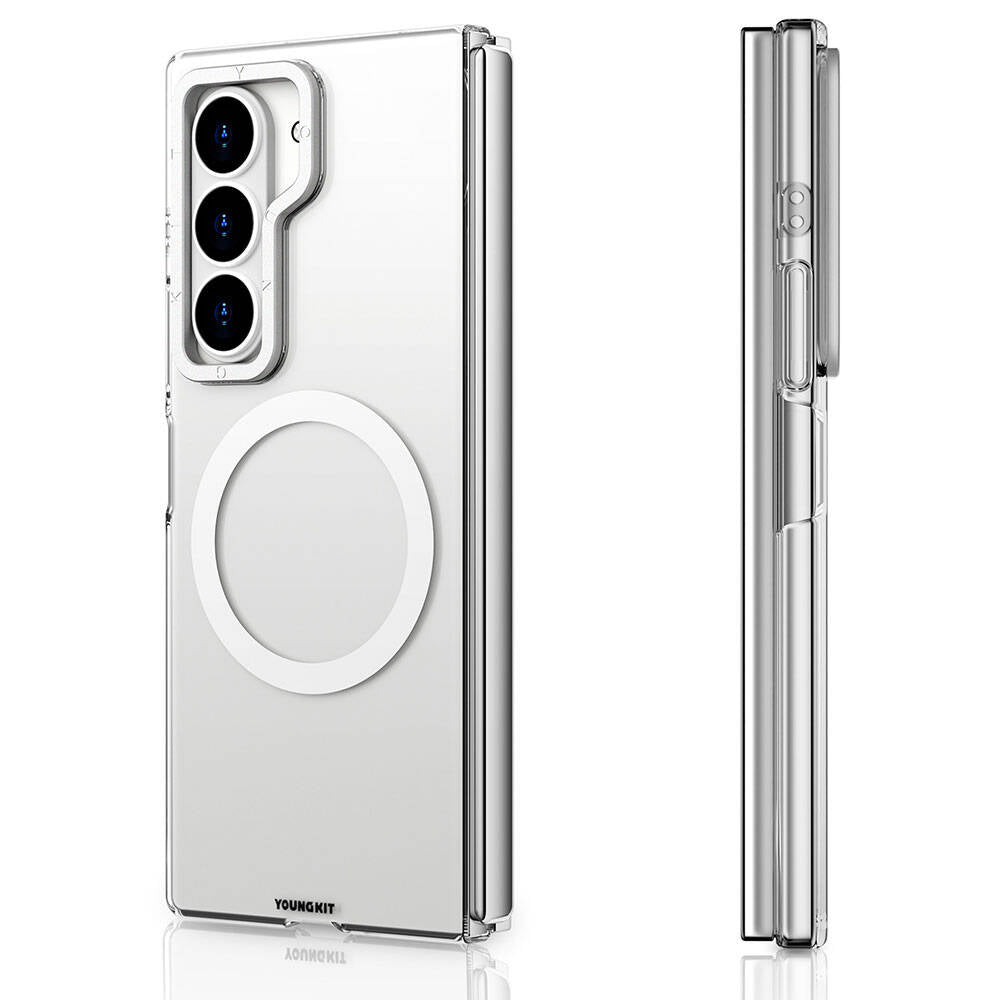 Galaxy Z Fold 6 Kılıf M-safe Şarj Özellikli Şeffaf Youngkit Crystal Shield Serisi Kılıf
