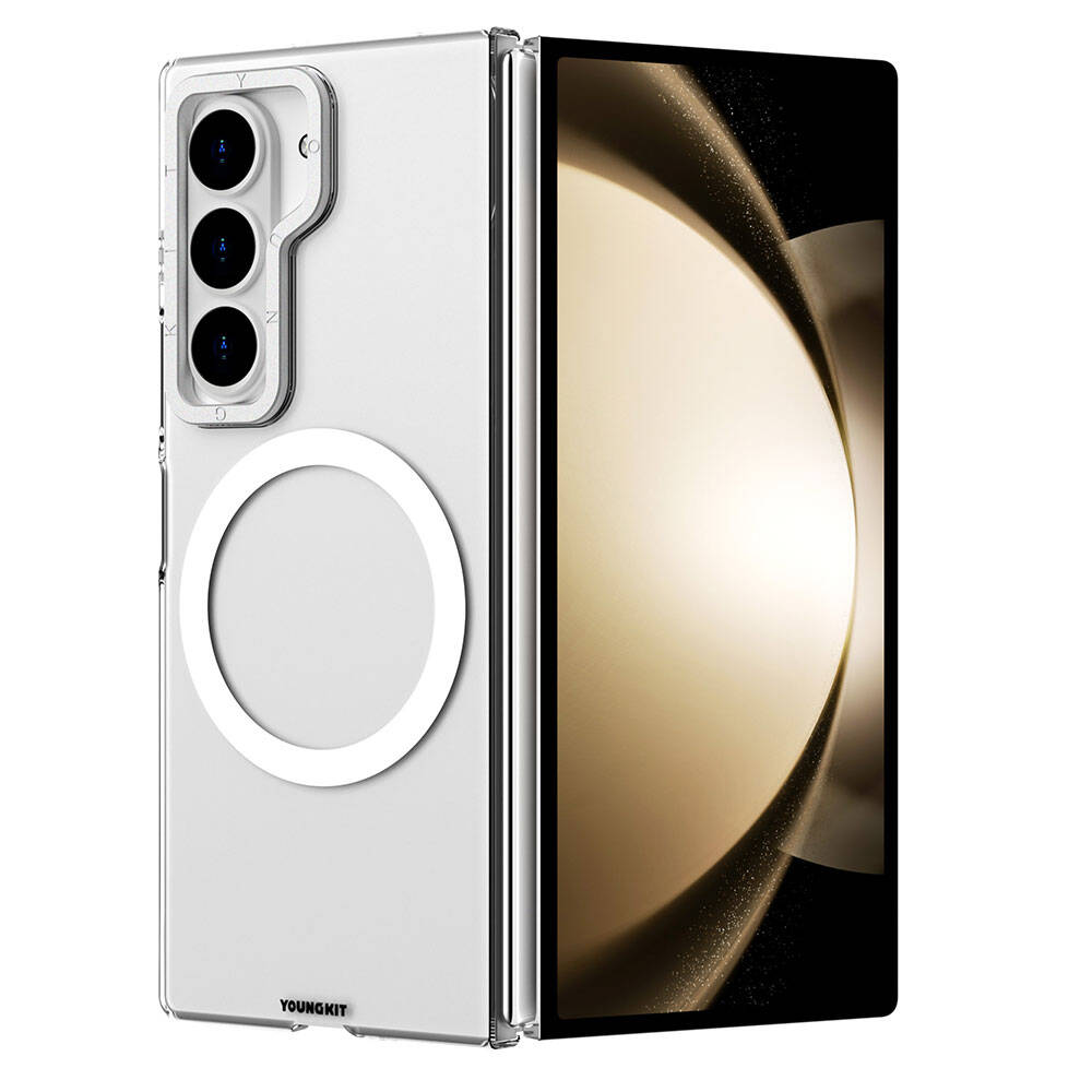 Galaxy Z Fold 6 Kılıf M-safe Şarj Özellikli Şeffaf Youngkit Crystal Shield Serisi Kılıf