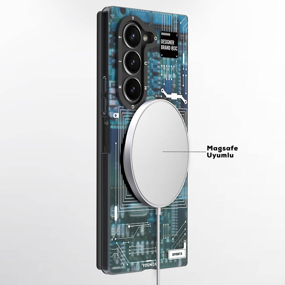 Galaxy Z Fold 6 Kılıf M-safe Şarj Özellikli Youngkit Technology Serisi Kılıf