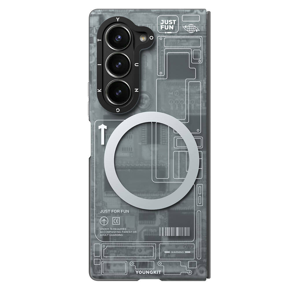 Galaxy Z Fold 6 Kılıf M-safe Şarj Özellikli Youngkit Technology Serisi Kılıf