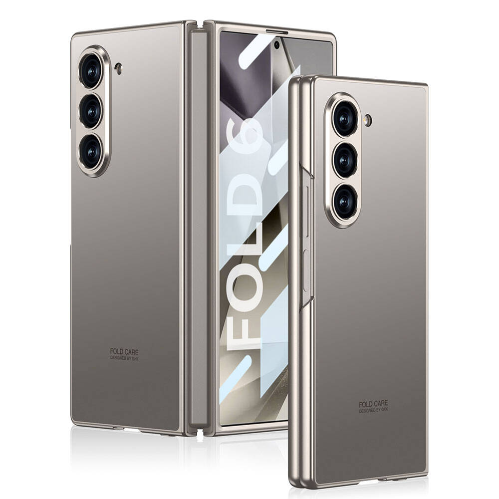 Galaxy Z Fold 6 Kılıf Titanyum Metal Tasarımlı Zore Kıpta Caz Kılıf