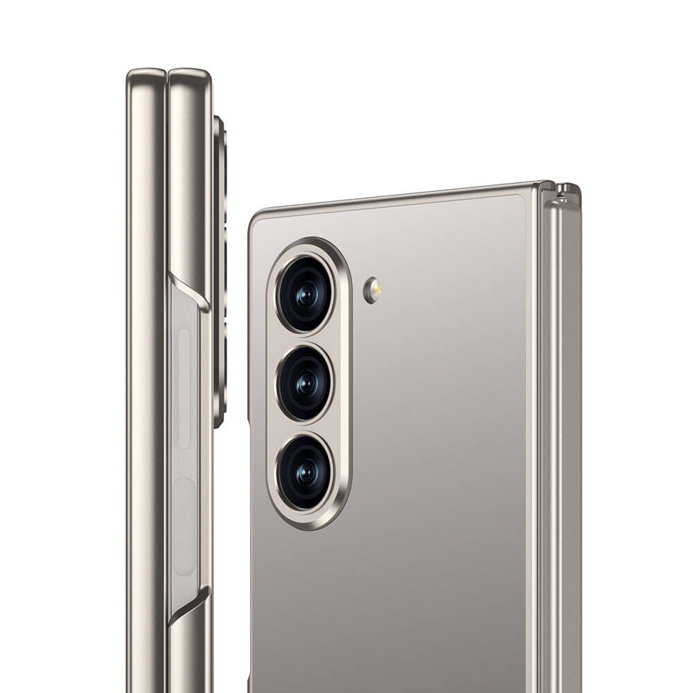 Galaxy Z Fold 6 Kılıf Titanyum Metal Tasarımlı Zore Kıpta Caz Kılıf