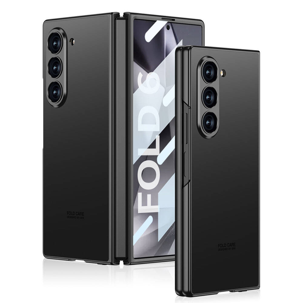 Galaxy Z Fold 6 Kılıf Titanyum Metal Tasarımlı Zore Kıpta Caz Kılıf