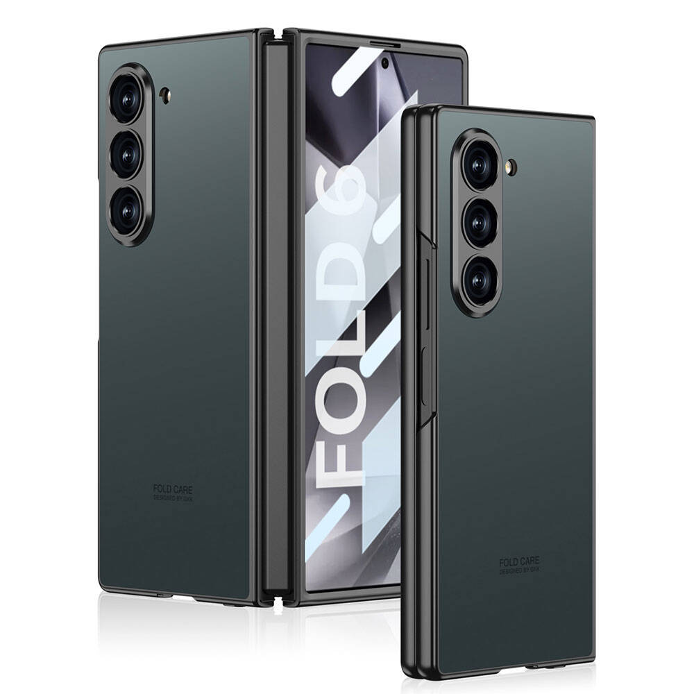 Galaxy Z Fold 6 Kılıf Titanyum Metal Tasarımlı Zore Kıpta Caz Kılıf