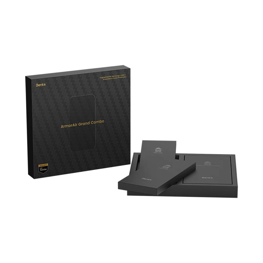 Galaxy Z Fold 7 Benks ArmorAir ArmorGrid Grand Combo Üçlü Aksesuar Seti (Ön Arka Kevlar Karbon Kılıf + Ekran Koruyucu)