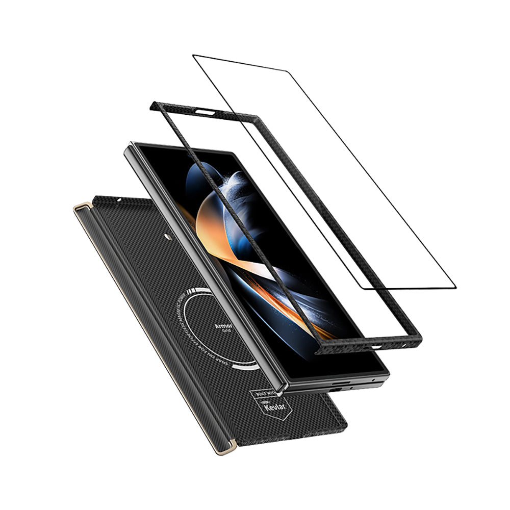 Galaxy Z Fold 7 Benks ArmorAir ArmorGrid Grand Combo Üçlü Aksesuar Seti (Ön Arka Kevlar Karbon Kılıf + Ekran Koruyucu)