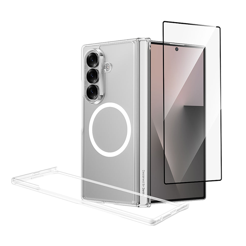 Galaxy Z Fold 7 Benks Crystal Grand Combo Üçlü Aksesuar Seti (Ön Arka Şeffaf Kılıf + Ekran Koruyucu)