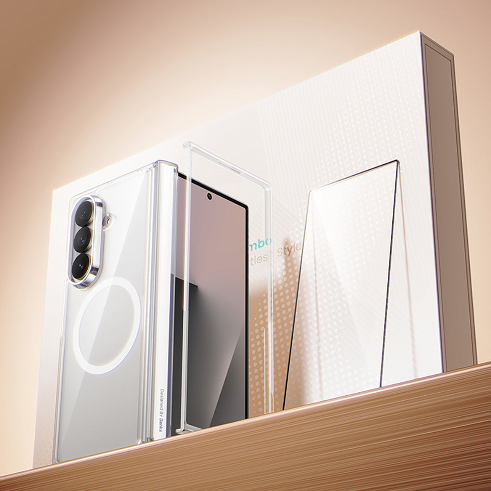 Galaxy Z Fold 7 Benks Crystal Grand Combo Üçlü Aksesuar Seti (Ön Arka Şeffaf Kılıf + Ekran Koruyucu)