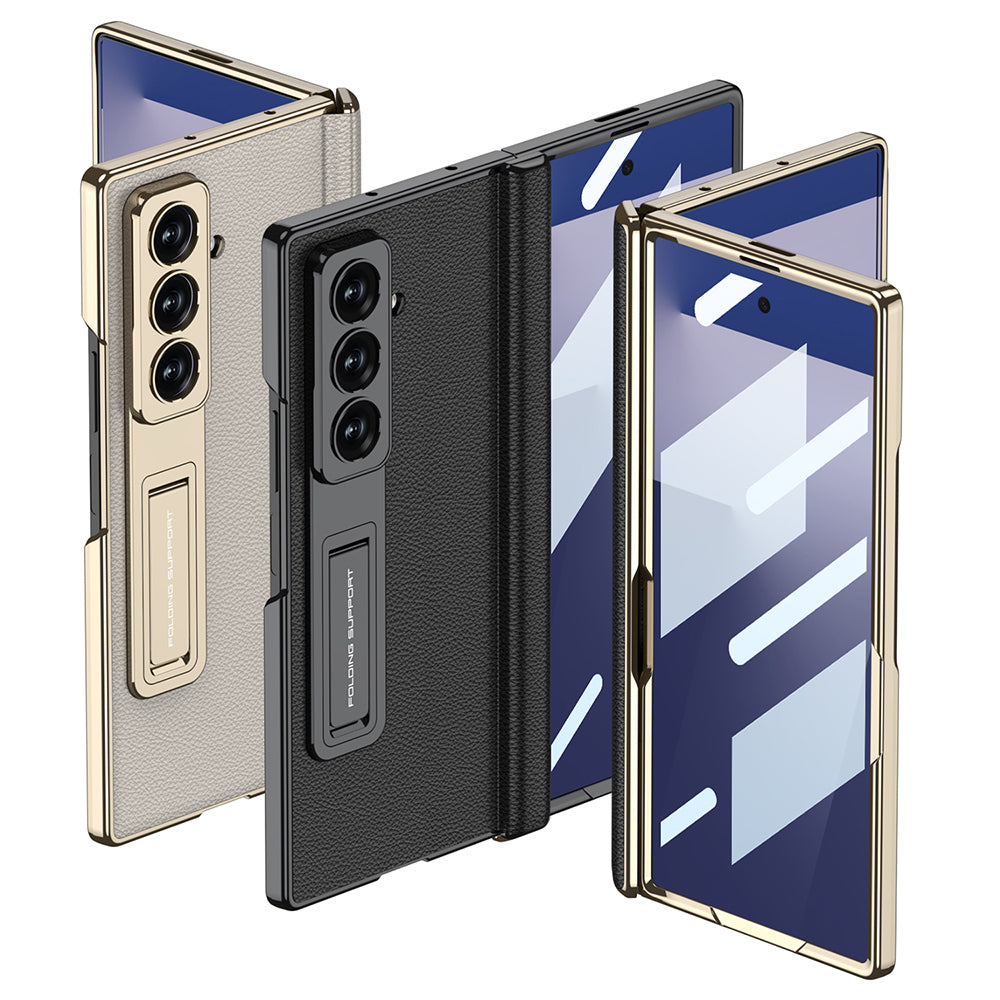 Galaxy Z Fold 7 Kılıf Deri Standlı Zore Kıpta Premium Kılıf