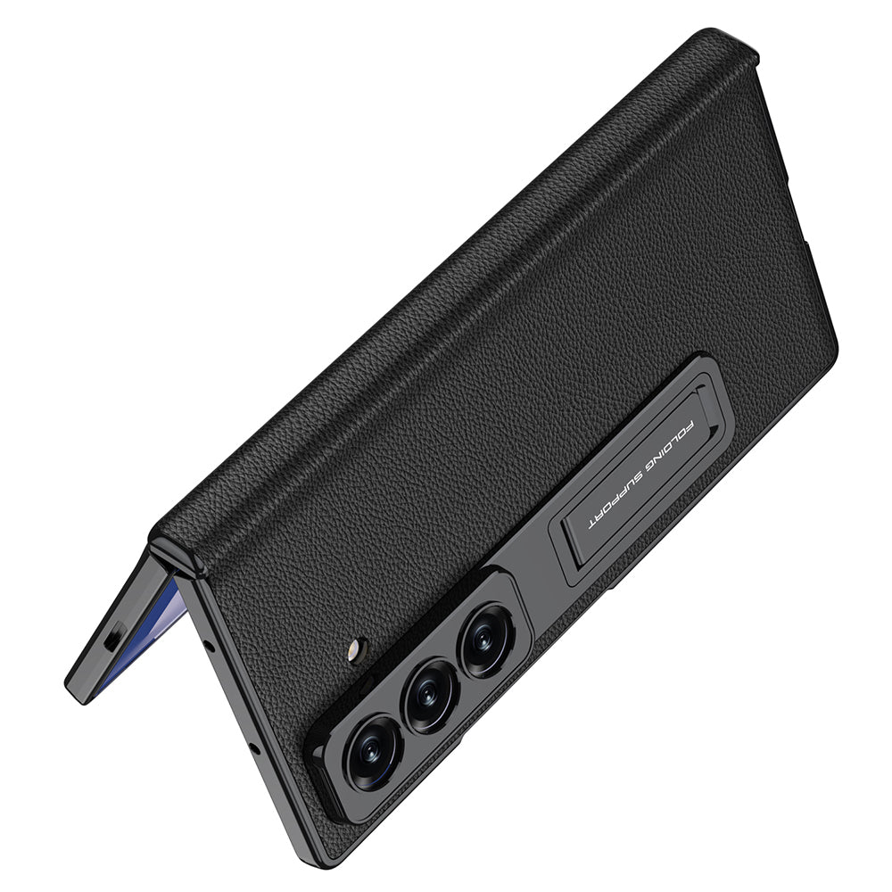 Galaxy Z Fold 7 Kılıf Deri Standlı Zore Kıpta Premium Kılıf