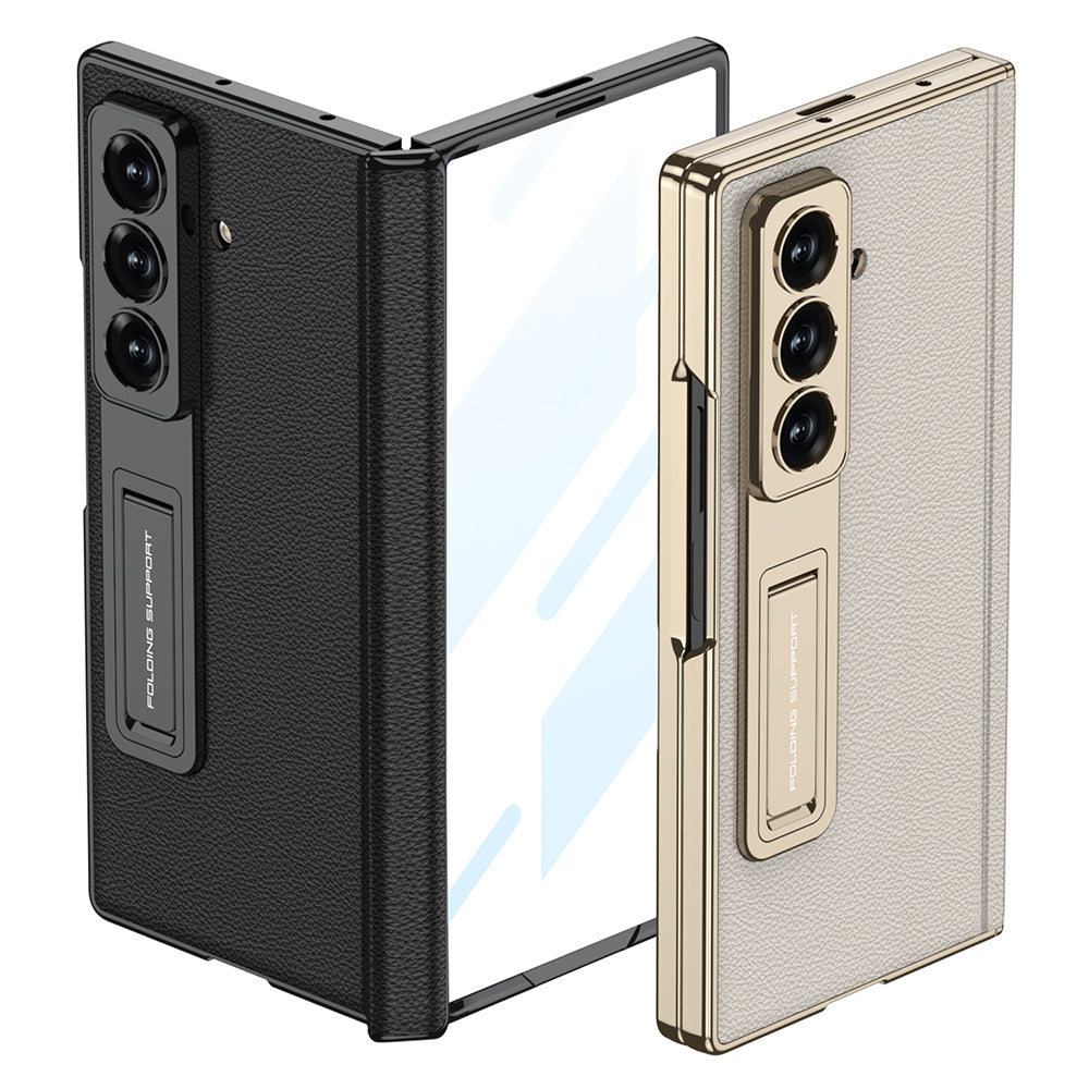 Galaxy Z Fold 7 Kılıf Deri Standlı Zore Kıpta Premium Kılıf