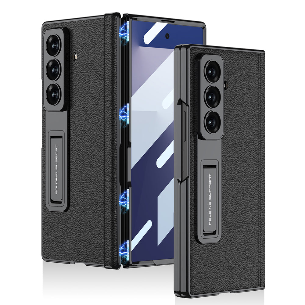 Galaxy Z Fold 7 Kılıf Deri Standlı Zore Kıpta Premium Kılıf