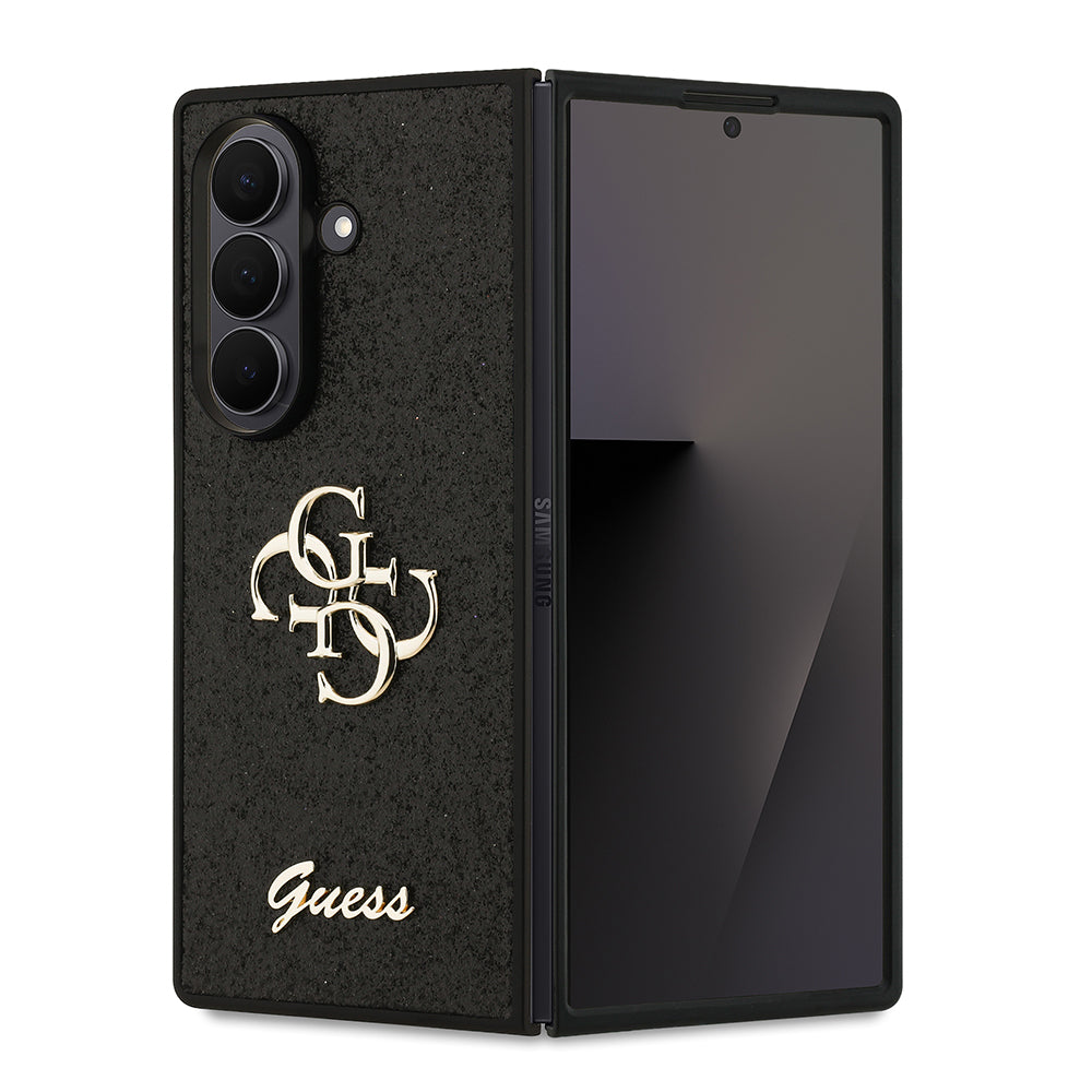 Galaxy Z Fold 7 Kılıf Guess Orijinal Lisanslı 4G Büyük Metal Logolu Glitter Kılıf